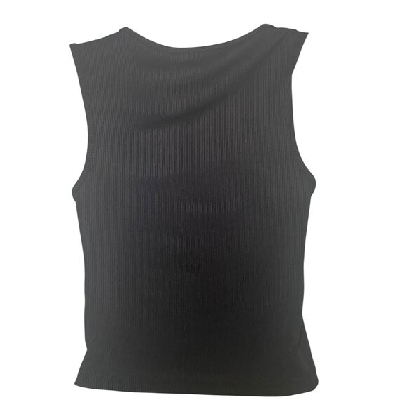 Cider Black Ruched Square Neck Tank Top - Picture 6 of 6